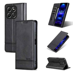 For Honor X6b AZNS Magnetic Calf Texture Flip Leather Phone Case(Black)