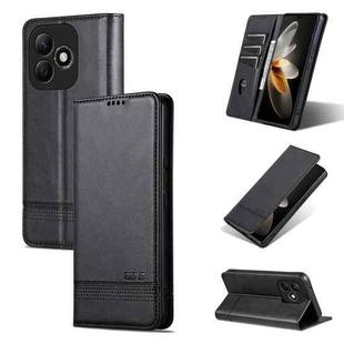 For Honor X60i AZNS Magnetic Calf Texture Flip Leather Phone Case(Black)