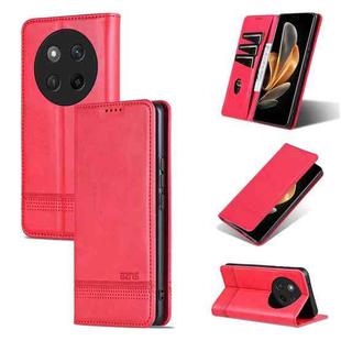 For Honor X60 Pro AZNS Magnetic Calf Texture Flip Leather Phone Case(Red)