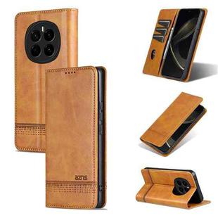 For Honor Magic7 AZNS Magnetic Calf Texture Flip Leather Phone Case(Light Brown)