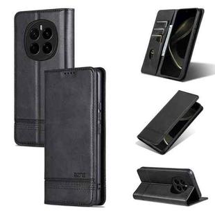 For Honor Magic7 AZNS Magnetic Calf Texture Flip Leather Phone Case(Black)