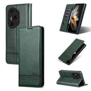 For Honor 300 Pro AZNS Magnetic Calf Texture Flip Leather Phone Case(Dark Green)