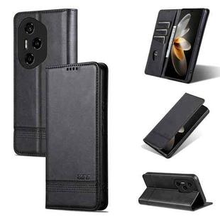 For Honor 300 Pro AZNS Magnetic Calf Texture Flip Leather Phone Case(Black)