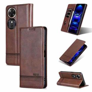 For Honor Play 60 AZNS Magnetic Calf Texture Flip Leather Phone Case(Dark Brown)