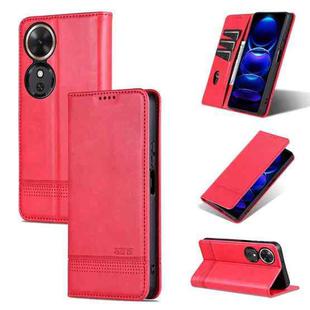 For Honor Play 60 AZNS Magnetic Calf Texture Flip Leather Phone Case(Red)