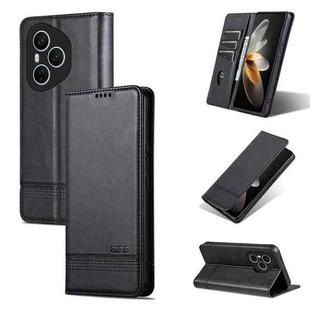For Honor 400 Pro 5G Global 160.8mm AZNS Magnetic Calf Texture Flip Leather Phone Case(Black)