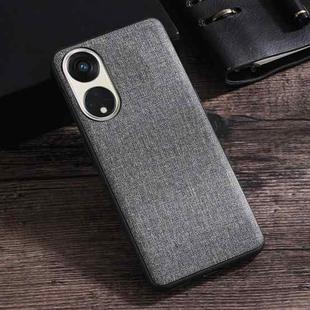 For OPPO Reno8 T 5G Cloth Texture PU + TPU Phone Case(Grey)