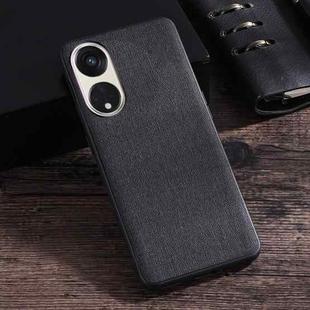 For OPPO Reno8 T 5G Cloth Texture PU + TPU Phone Case(Black)