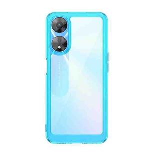 For OPPO A58x Colorful Series Acrylic + TPU Phone Case(Transparent Blue)