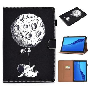 For Huawei MediaPad M5 lite Pure Color Painting Horizontal Flip Leather Case with Card Slots & Holder & Sleep / Wake-up Function(Spaceman)