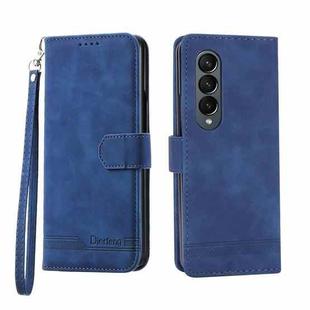 For Samsung Galaxy Z Fold3 5G Dierfeng Dream Line TPU + PU Leather Phone Case(Blue)