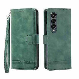 For Samsung Galaxy Z Fold4 5G Dierfeng Dream Line TPU + PU Leather Phone Case(Green)