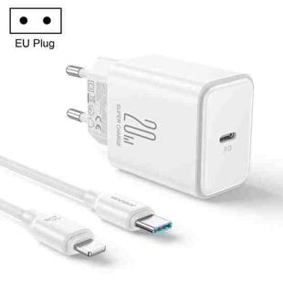 JOYROOM TCF06 Flash Series 20W USB-C/Type-C Single Port Charger Set, Specification:EU Plug(White)