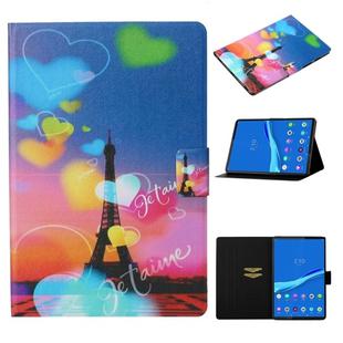 For Lenovo Tab M10 Plus TB-X606F Coloured Drawing Pattern Horizontal Flip Leather Case with Holder & Card Slot & Sleep / Wake-up Function(Romantic Tower)