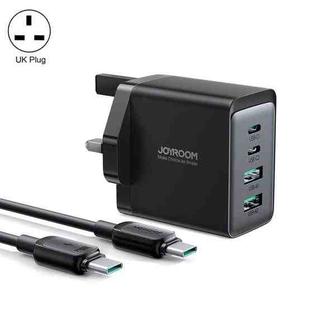 JOYROOM TCG02 Gallium Nitride 67W Dual USB+Dual USB-C/Type-C Multi-Port Charger Set, Specification:UK Plug(Black)