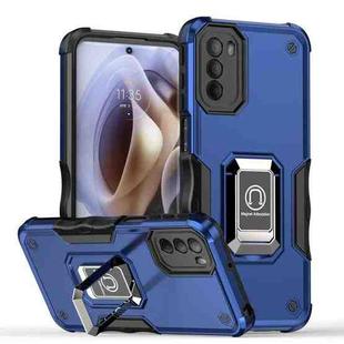 For Motorola Moto G31 / G41 Non-slip Shockproof Armor Phone Case with Ring Holder(Blue)