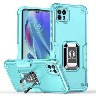 For Motorola Moto G50 Non-slip Shockproof Armor Phone Case with Ring Holder(Mint Green)