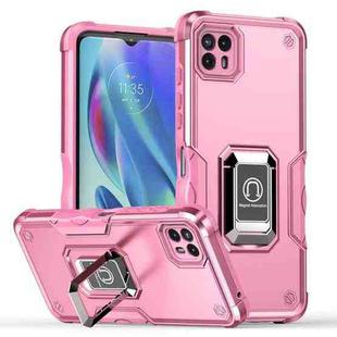 For Motorola Moto G50 Non-slip Shockproof Armor Phone Case with Ring Holder(Pink)