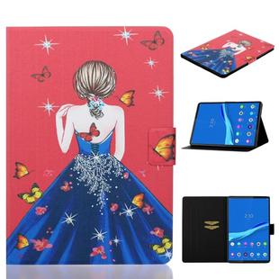 For Lenovo Tab M10 Plus TB-X606F Coloured Drawing Horizontal Flip Leather Case with Holder & Card Slot & Sleep / Wake-up Function(Girl Back)