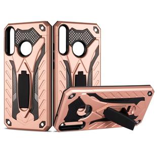 For Huawei Y7P Shockproof TPU + PC Protective Case with Holder(Rose Gold)