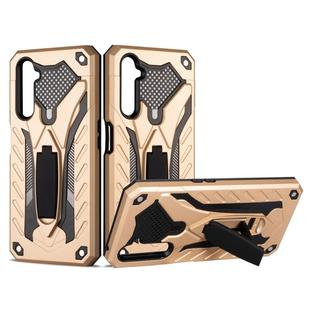 For OPPO Realme 6 Pro Shockproof TPU + PC Protective Case with Holder(Golden)