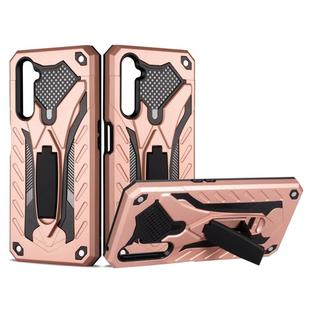 For OPPO Realme 6 Pro Shockproof TPU + PC Protective Case with Holder(Rose Gold)