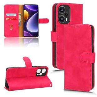 For Xiaomi Redmi Note 12 Turbo Skin Feel Magnetic Flip Leather Phone Case(Rose Red)