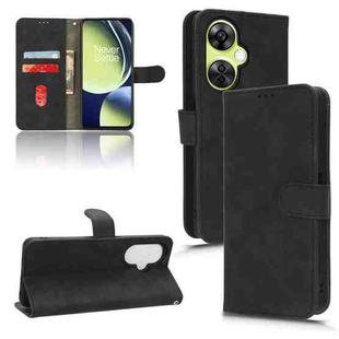 For OnePlus Nord CE 3 Skin Feel Magnetic Flip Leather Phone Case(Black)