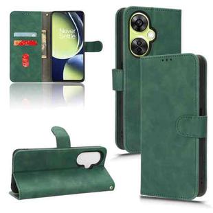 For OnePlus Nord CE 3 Skin Feel Magnetic Flip Leather Phone Case(Green)