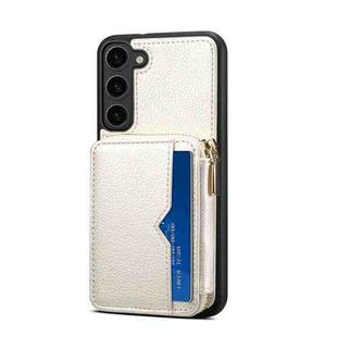 For Samsung Galaxy S22+ 5G Zipper Card Slot Phone Case(White)