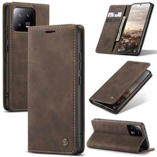 For Xiaomi 13 CaseMe 013 Multifunctional Horizontal Flip Leather Phone Case(Coffee)