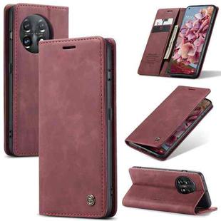 For OnePlus 11 CaseMe 013 Multifunctional Horizontal Flip Leather Phone Case(Wine Red)