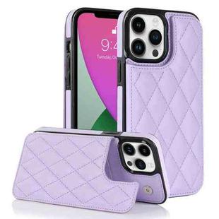 For iPhone 12 Pro Double Buckle Rhombic PU Leather Phone Case(Purple)