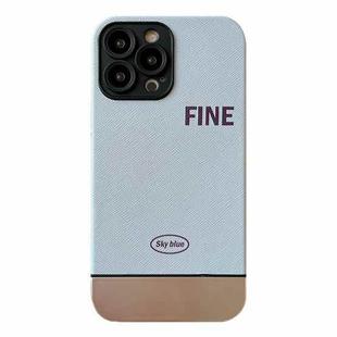 For iPhone 14 Pro Electroplating Stitching PU Leather Phone Case(Blue)