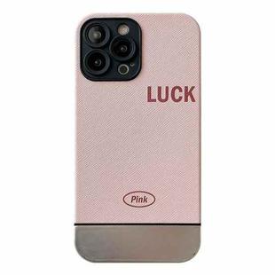 For iPhone 13 Pro Electroplating Stitching PU Leather Phone Case(Pink)