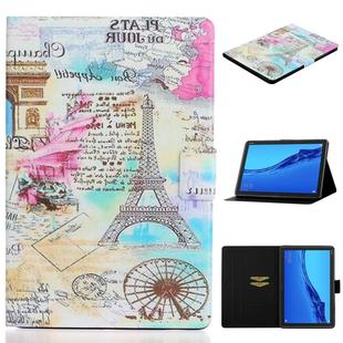 For Huawei MediaPad M5 lite Coloured Drawing Horizontal Flip Leather Case with Holder & Card Slot & Sleep / Wake-up Function(Iron Tower)