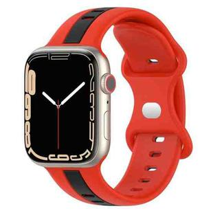 Nail Buckle Two-color Watch Band For Apple Watch Ultra 49mm / Series 8&7 45mm / SE 2&6&SE&5&4 44mm / 3&2&1 42mm(Red Black)