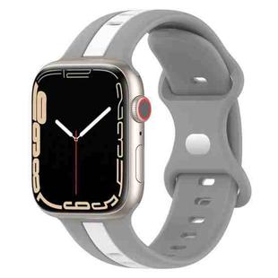 Nail Buckle Two-color Watch Band For Apple Watch Ultra 49mm / Series 8&7 45mm / SE 2&6&SE&5&4 44mm / 3&2&1 42mm(Light Grey White)