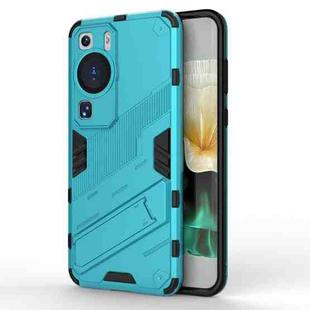 For Huawei P60 Punk Armor 2 in 1 PC + TPU Shockproof Phone Case with Invisible Holder(Blue)