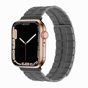 Square Two-section Leather Magnetic Watch Band For Apple Watch Series 8&7 41mm / SE 2&6&SE&5&4 40mm / 3&2&1 38mm(Space Grey)