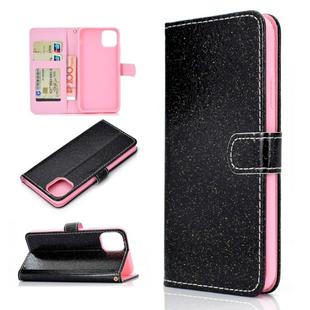 Fro iPhone 11 Pro Glitter Powder Horizontal Flip Leather Case with Card Slots & Holder & Photo Frame & Wallet(Black)