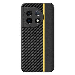 For OnePlus 11 Ultra-thin Carbon Fiber Texture Printing Phone Case(Black Yellow)