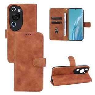 For Huawei P60 Art Skin Feel Magnetic Flip Leather Phone Case(Brown)