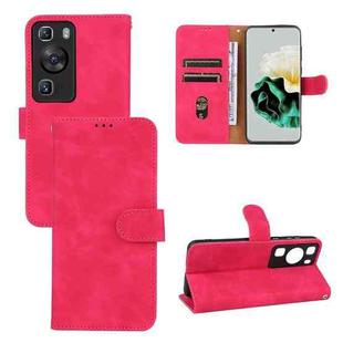 For Huawei P60 / P60 Pro Skin Feel Magnetic Flip Leather Phone Case(Rose Red)