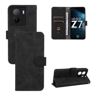 For vivo iQOO Z7 Skin Feel Magnetic Flip Leather Phone Case(Black)