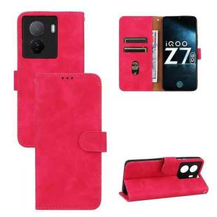 For vivo iQOO Z7 Skin Feel Magnetic Flip Leather Phone Case(Rose Red)