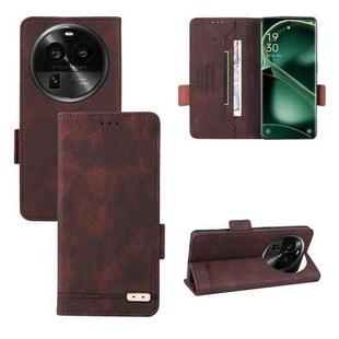 For OPPO Find X6 Magnetic Clasp Flip Leather Phone Case(Brown)