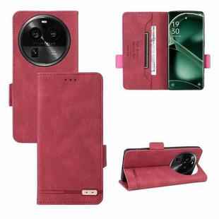 For OPPO Find X6 Magnetic Clasp Flip Leather Phone Case(Red)