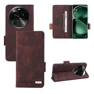 For OPPO Find X6 Pro Magnetic Clasp Flip Leather Phone Case(Brown)