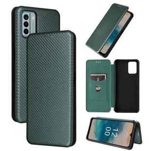 For Nokia G22 Carbon Fiber Texture Flip Leather Phone Case(Green)